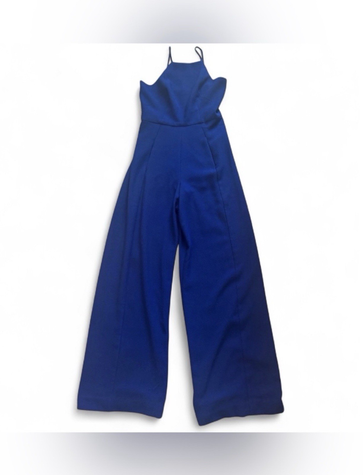 Black Halo Royal Blue Wide Leg Jumpsuit Sz 4 Women’s