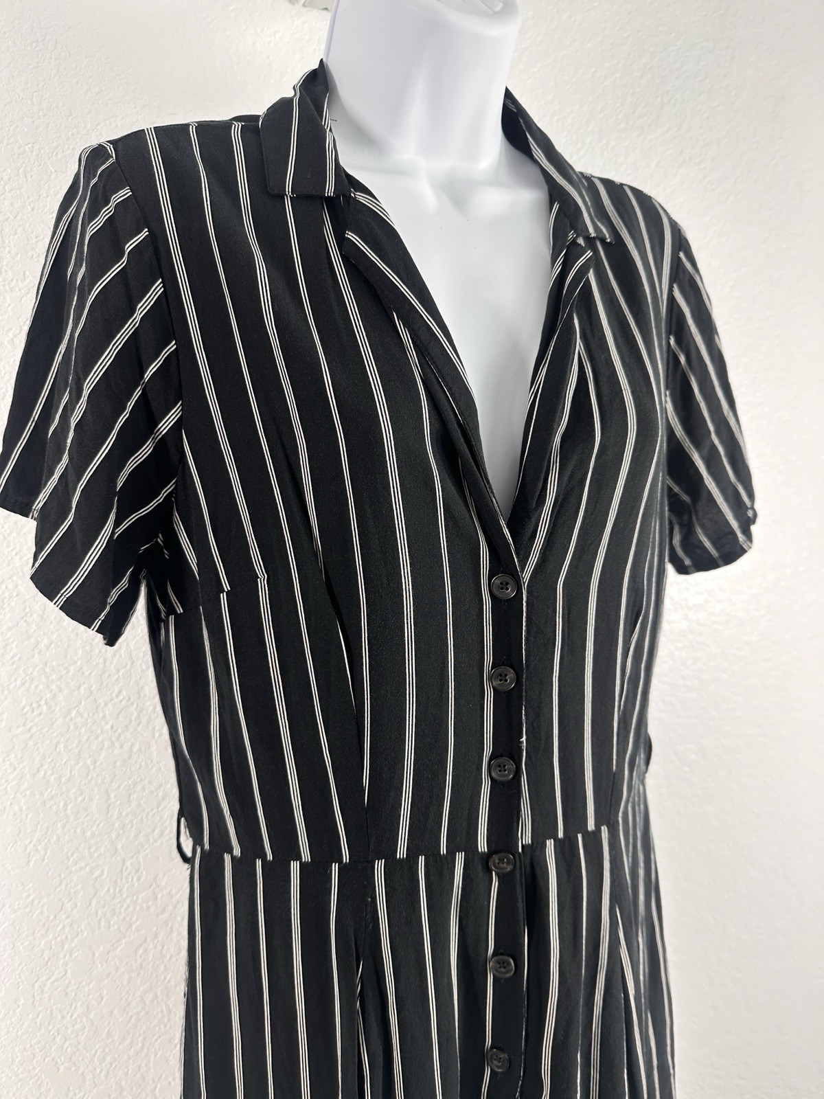 Abercrombie & Fitch Black Striped Shorts Romper, Sz: M Preppy Summer