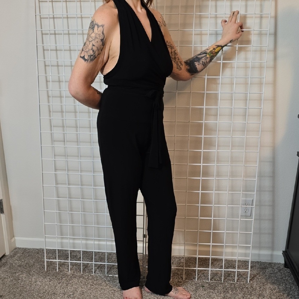 Norma Kamali Black Jumpsuit Size Large