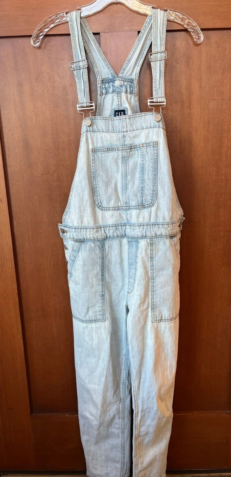 GAP Women’s Light Blue Slouchy Overall Well-Loved Comfy; Size Small