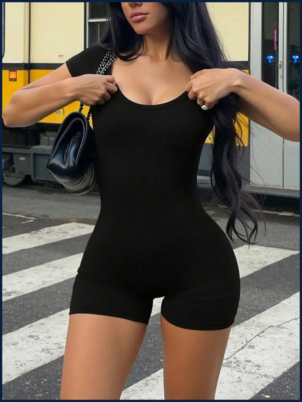 Women’S Spring And Summer Solid Color Sexy Fitted Outdoor Commuting Round