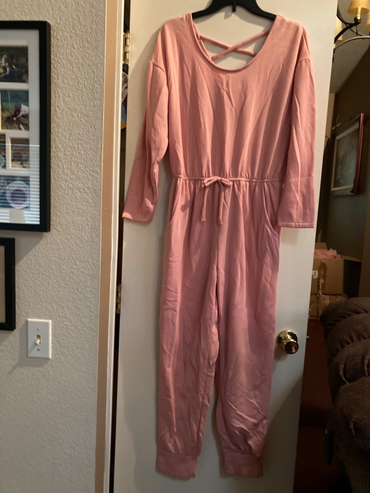 No Boundaries Juniors’ Pink Long Sleeve Jumpsuit Sz. XS S XL XXL. NWT