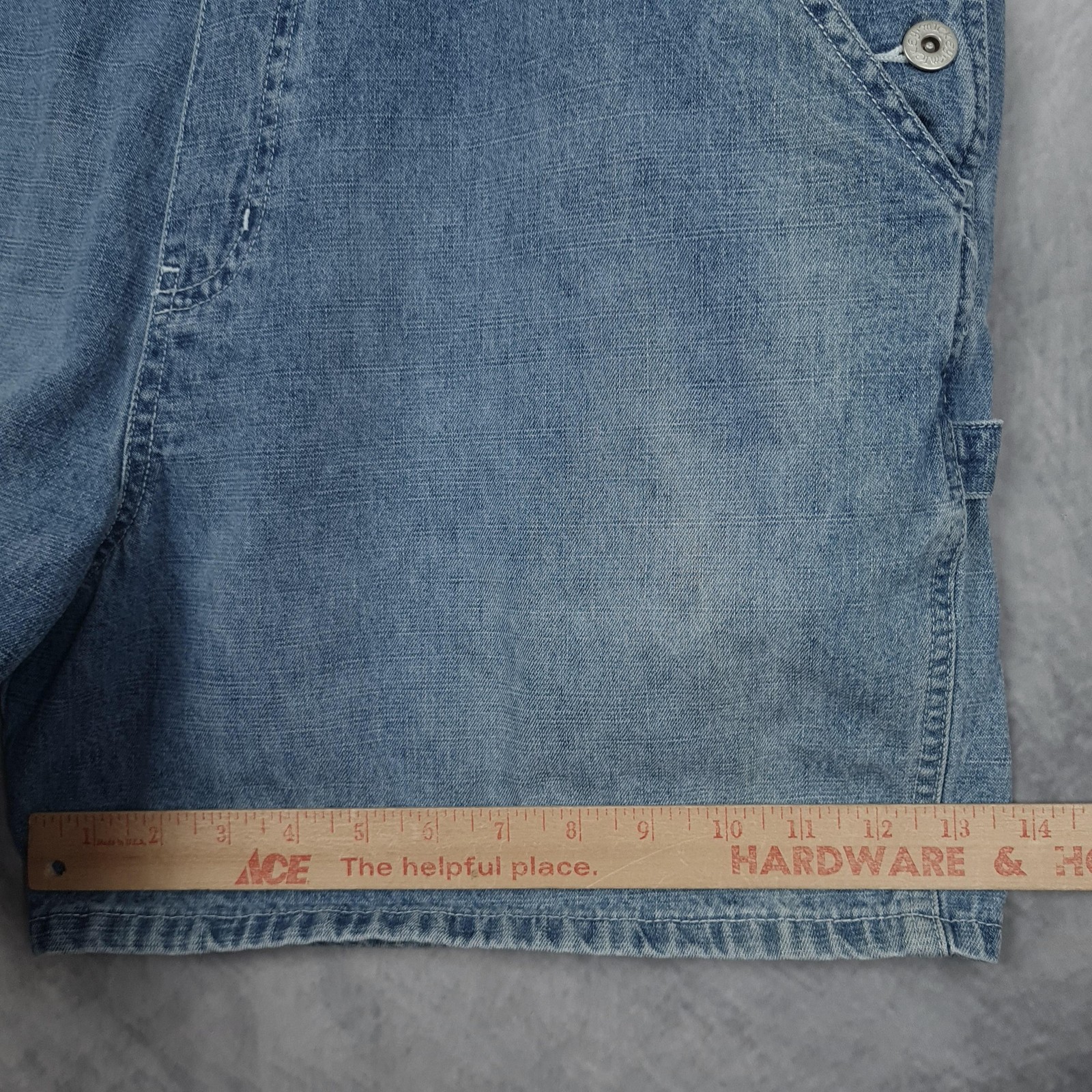Disney Overalls Womens XL Blue Denim Bib Mickey USA Flag Embroidered Shortalls
