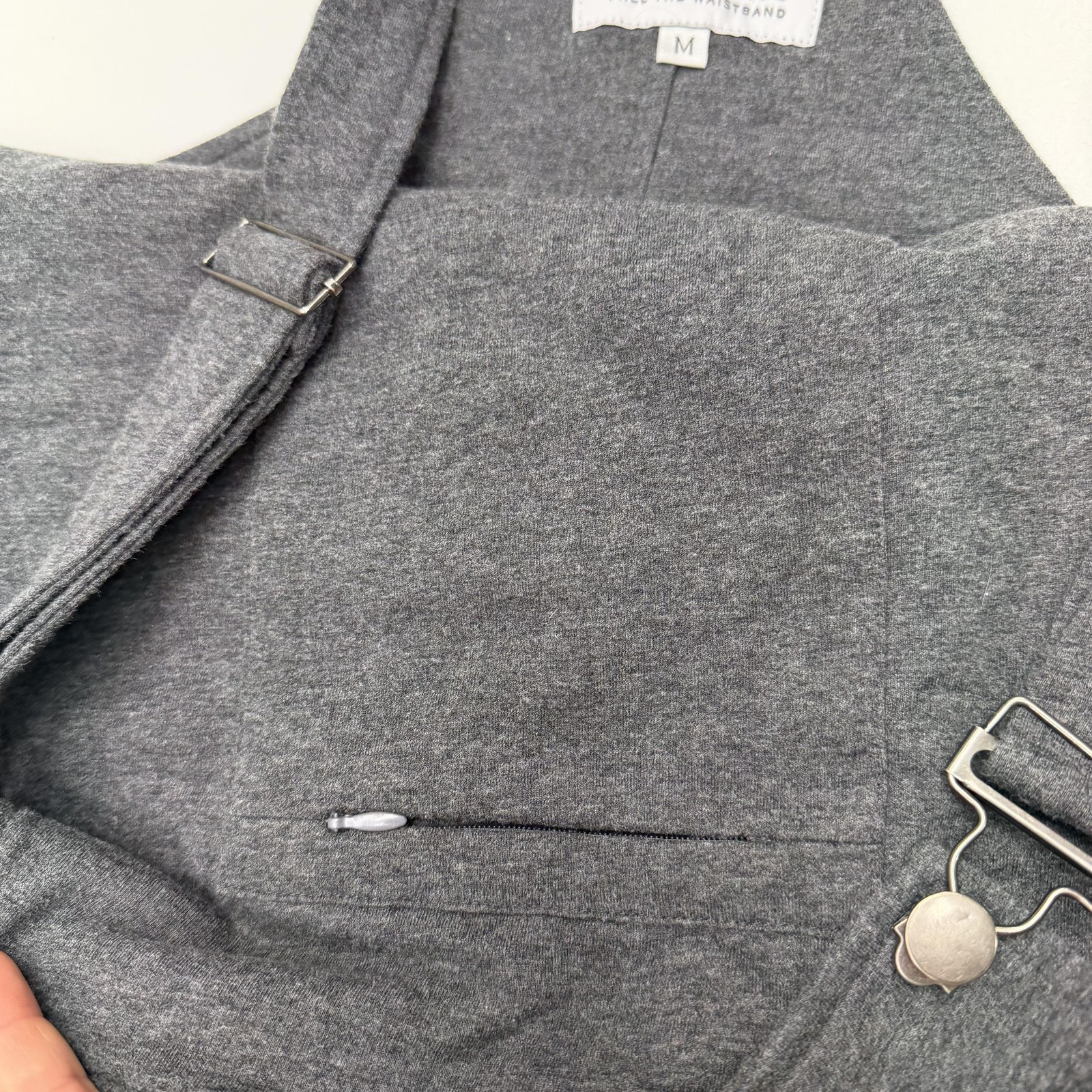 The Great Fantastic Overalls Womens M Gray Jersey Knit Adjustable Strap Pockets
