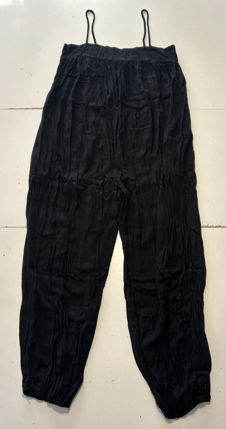 Final Touch Women’s Black Spaghetti Strap Jumpsuit Overalls Size Small