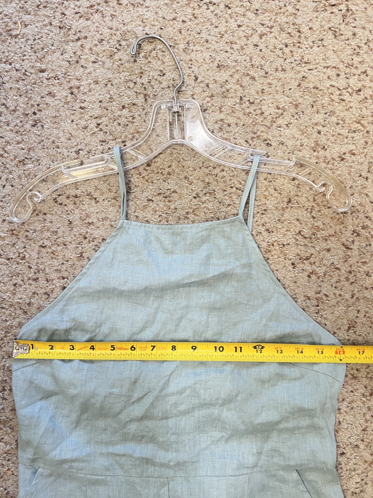 Reset blue adjustable open back culotte jumpsuit pockets summer beach medium
