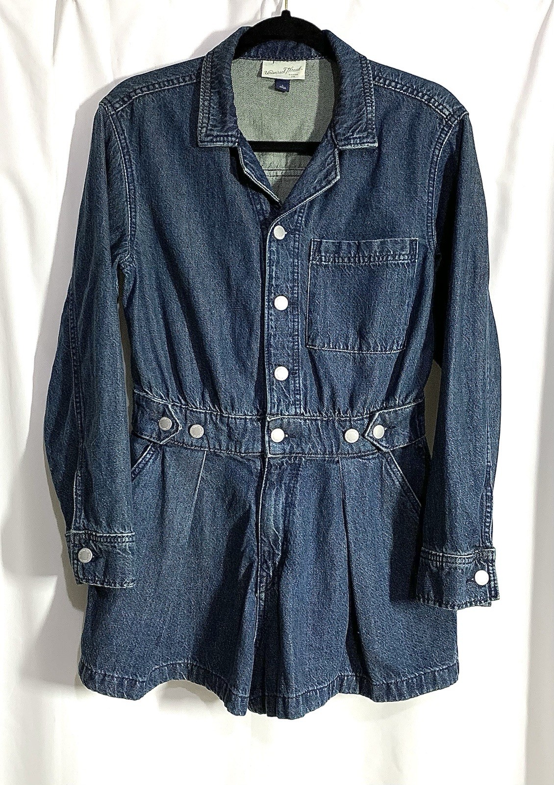 Women’s Universal Thread Long Sleeve Denim Romper Blue 6 Retail $36