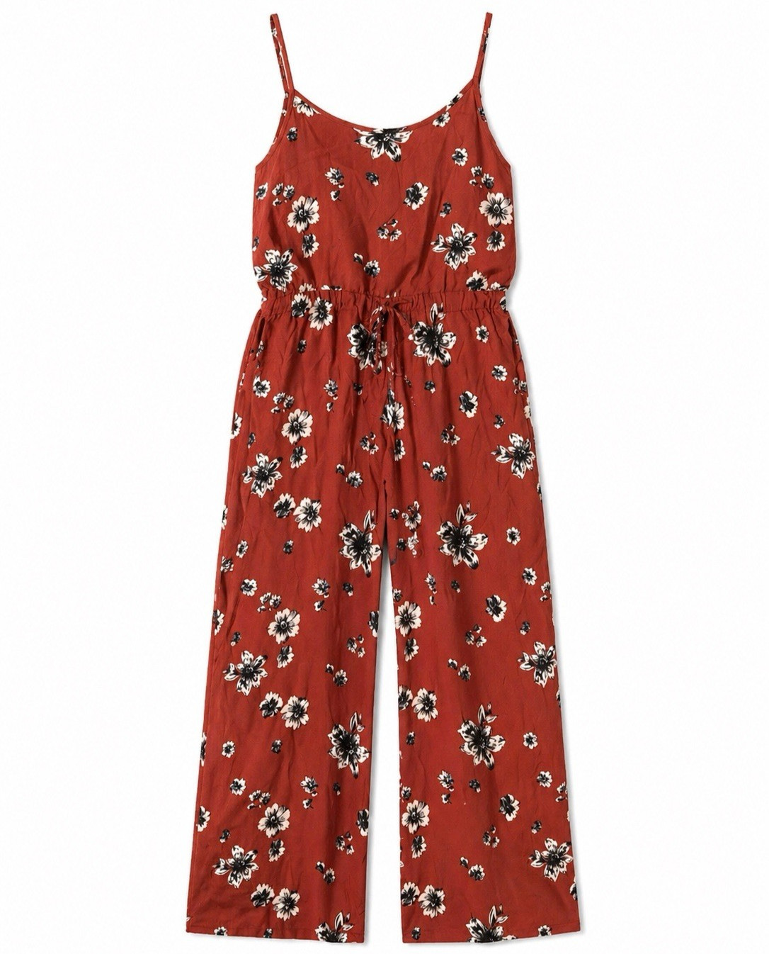 Shosho Women Palazzo Jumpsuit Floral Multicolor Size X-Large