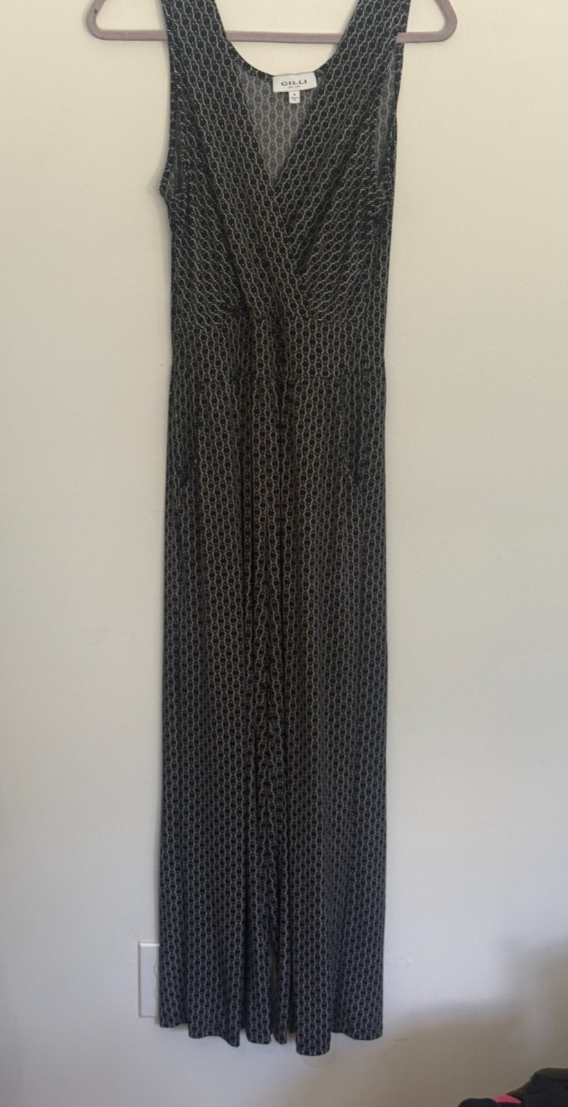 Women’s Gilli Black & White Knit Jumpsuit Size Med Sleeveless Stretch Pockets