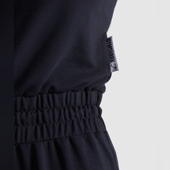 GymShark Solace Black Jumpsuit Size M Elastic Tie Waist Athleisure Loungewear