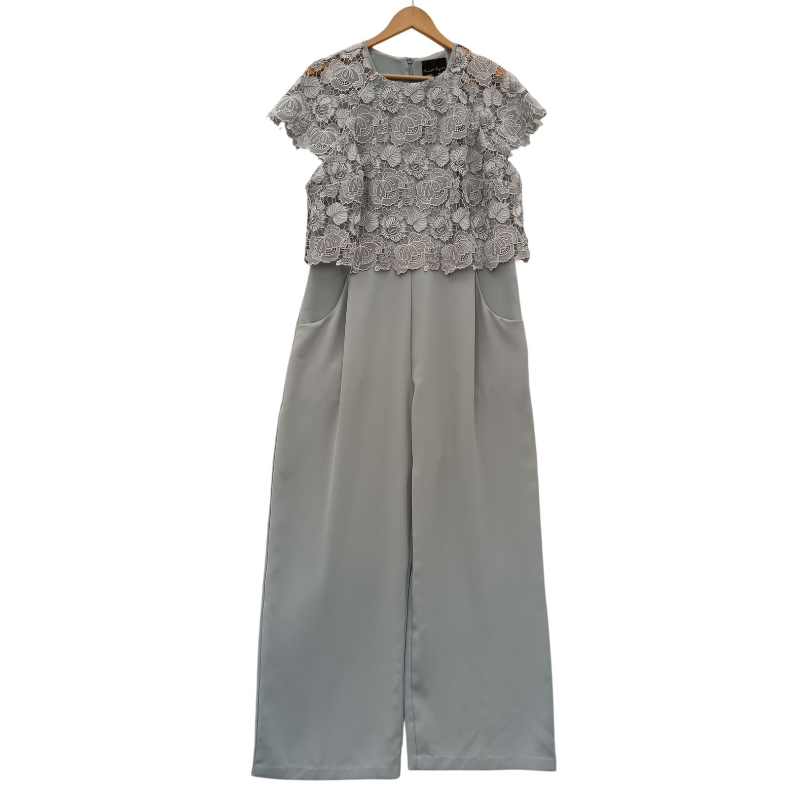 Phase Eight Jumpsuit UK16 Blue Floral Lace Overlay Womenswear – Preloved