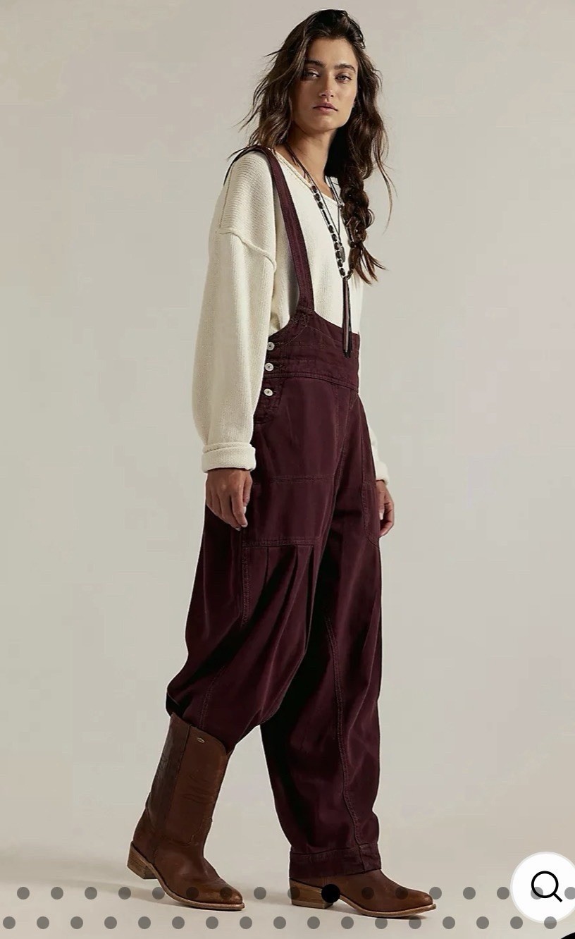 Free People/ We The Free -Felix Tapered Overalls- Brown- Large- New* BQ1586