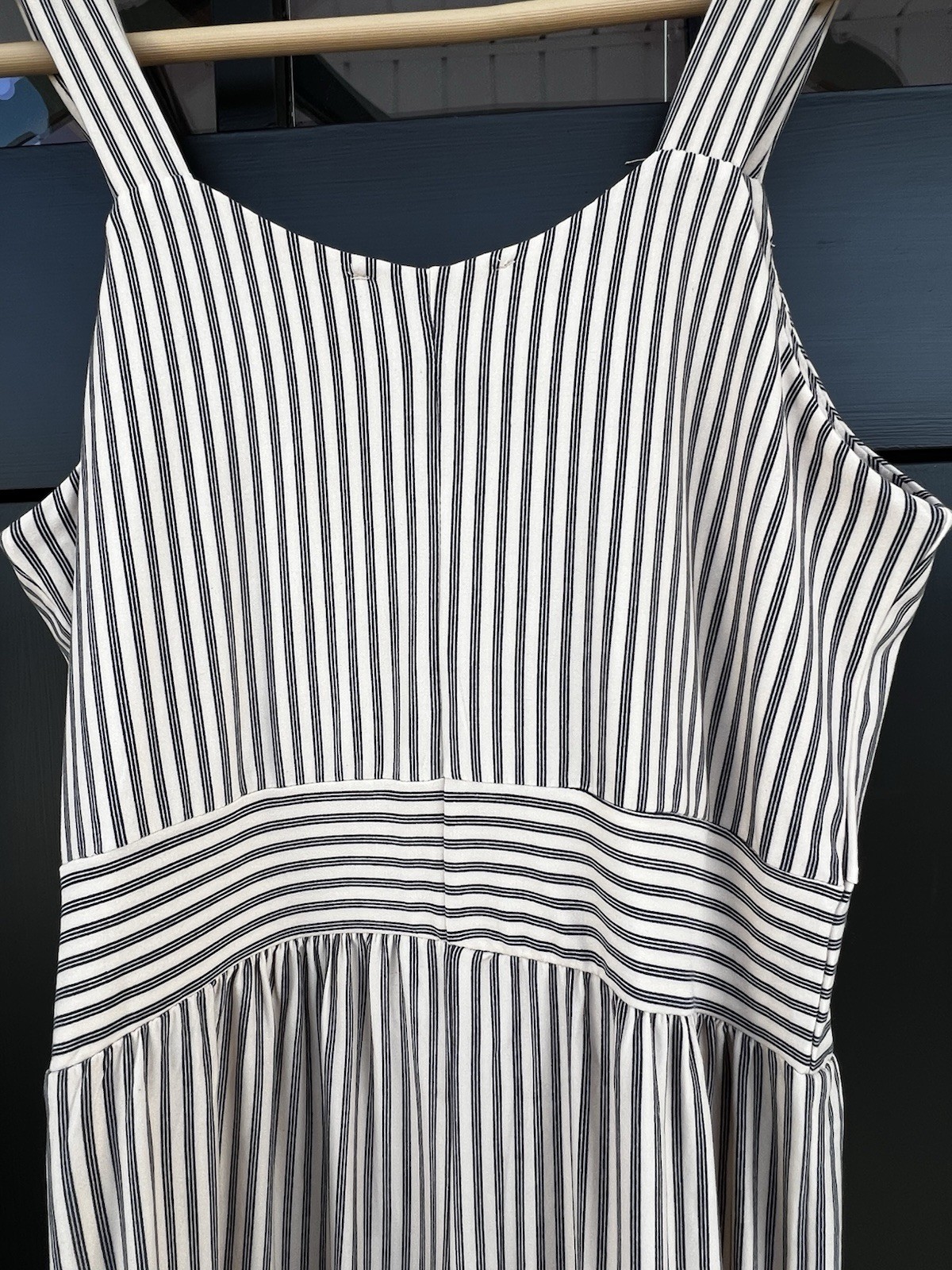 Wide Leg Jumpsuit Stripes Women’s Petite M Sleeveless Brown Cream Emily Daniels