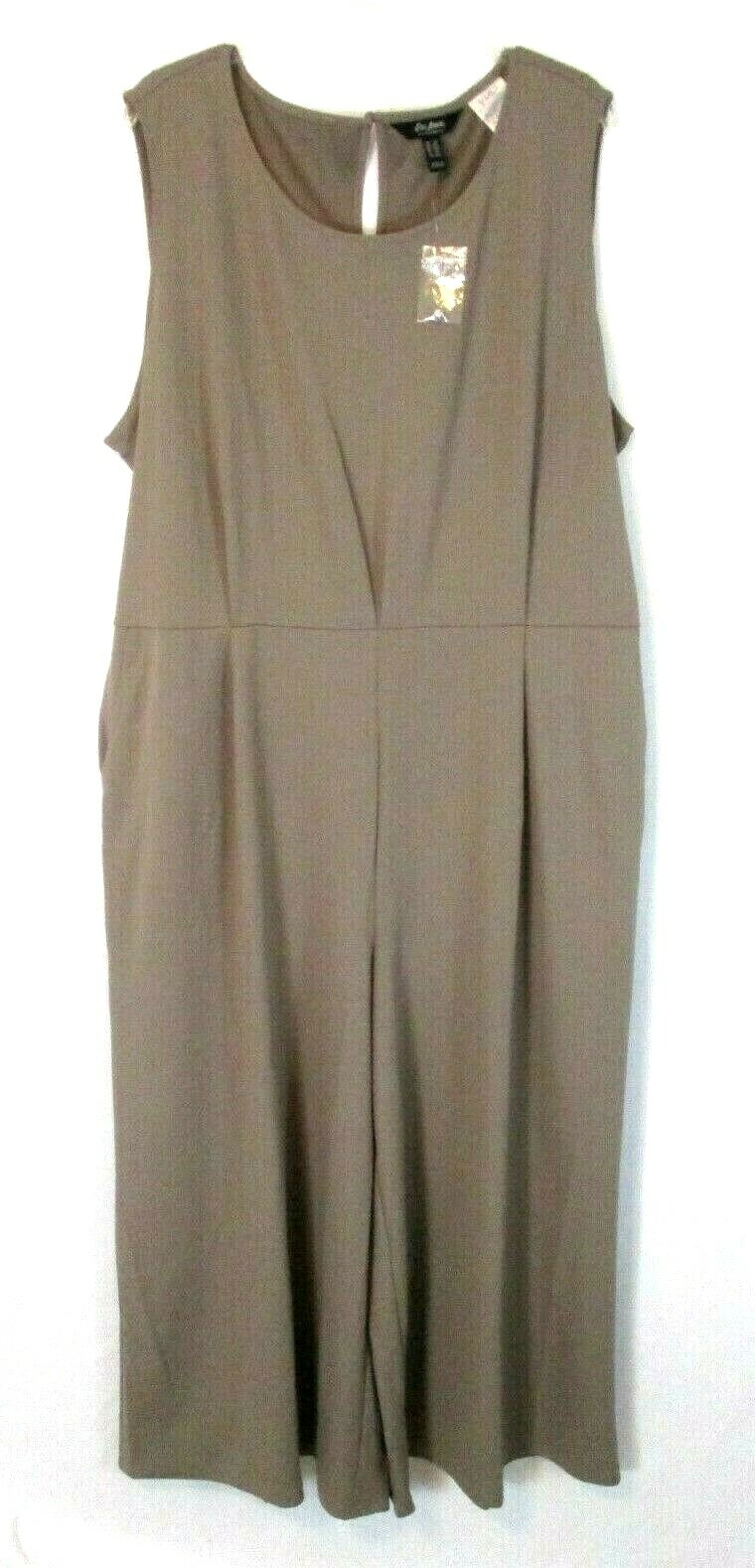 New Du Jour Cropped Romper Jumpsuit Wide Leg 2X Brown Tie A366218 Women CB74H