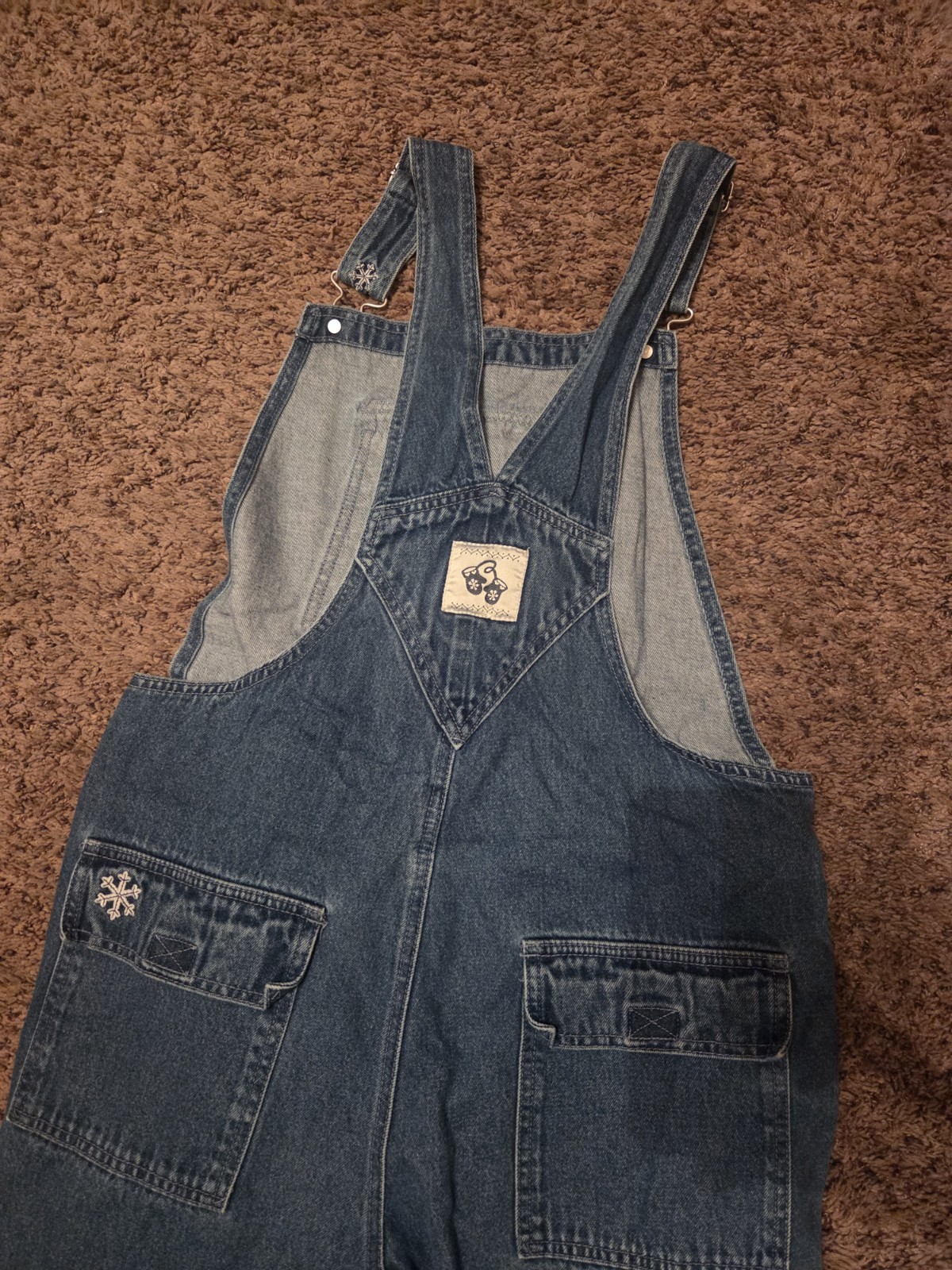 Vtg Winnie the Pooh Bib Overalls Disney Store Womens M Blue Denim Eeyore Winter
