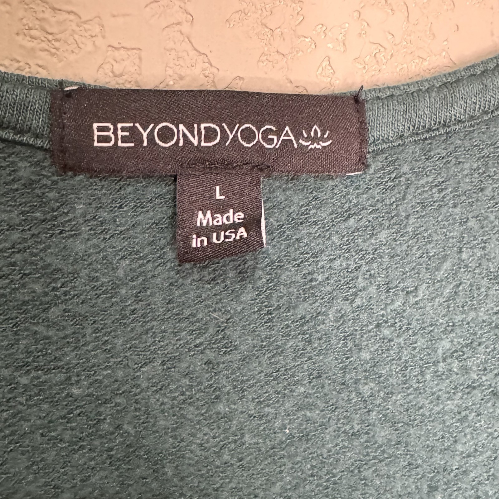 Beyond Yoga Overlapping Fleecw Jumpsuit Large Green Drawstring Waist Pockets