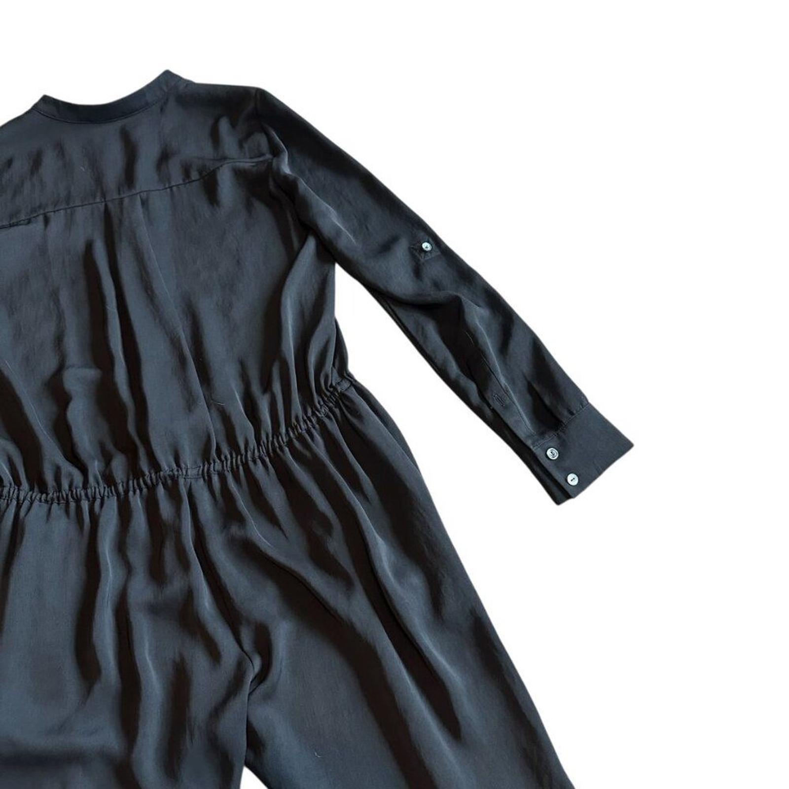Vince Black Long Sleeve Classic Jumpsuit Defined Waist Straight Leg Size 0 Women