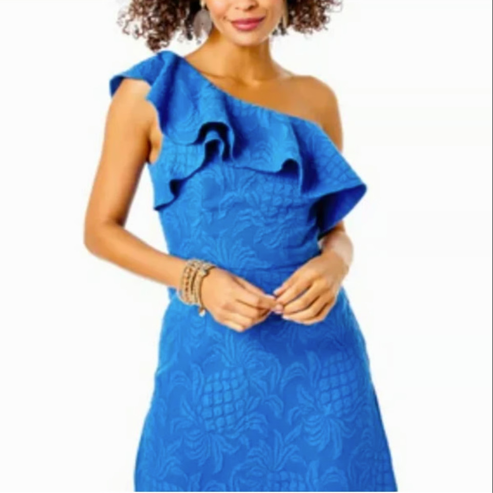 NWT Lilly Pulitzer Kipton Skirted Romper Pineapple Pucker Blue Women’s 4
