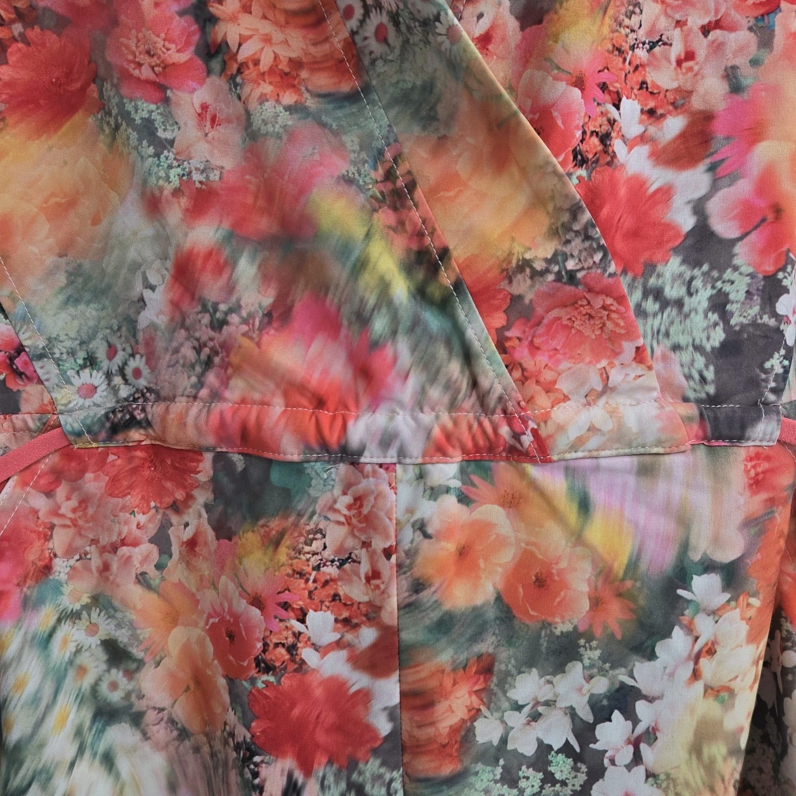 Athleta Marlow Romper Size XS Tall Peach Floral Pockets Activewear Athlesure