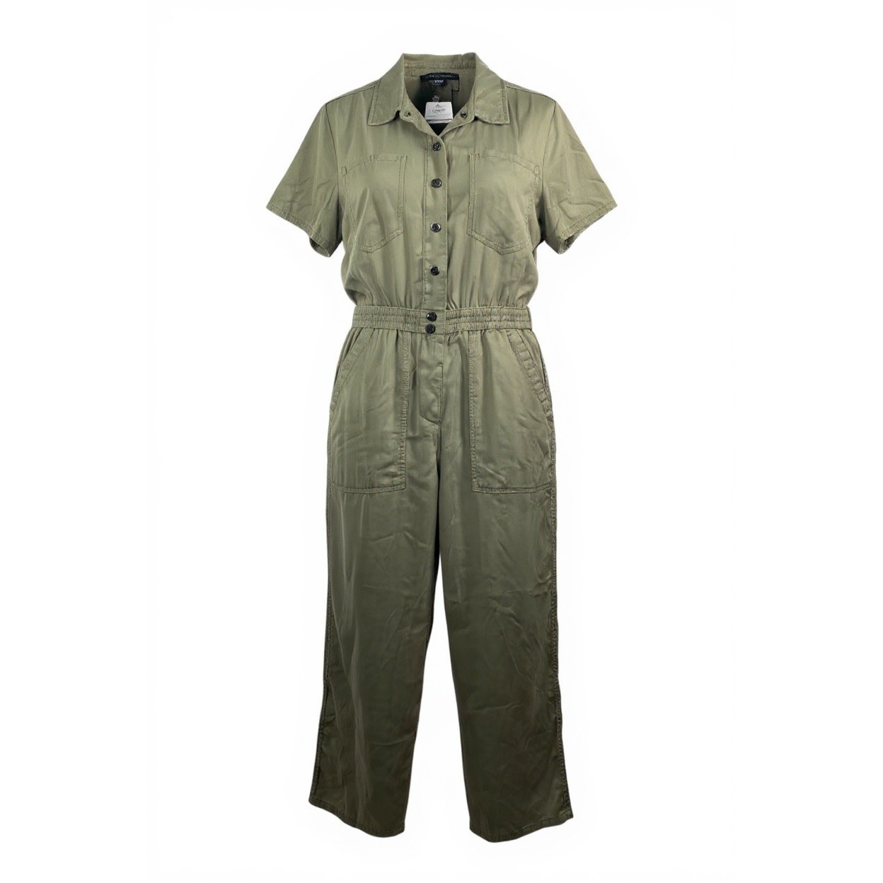 Sanctuary sz XL Olive Green Short Sleeve Utility Jumpsuit relaxed boho safari