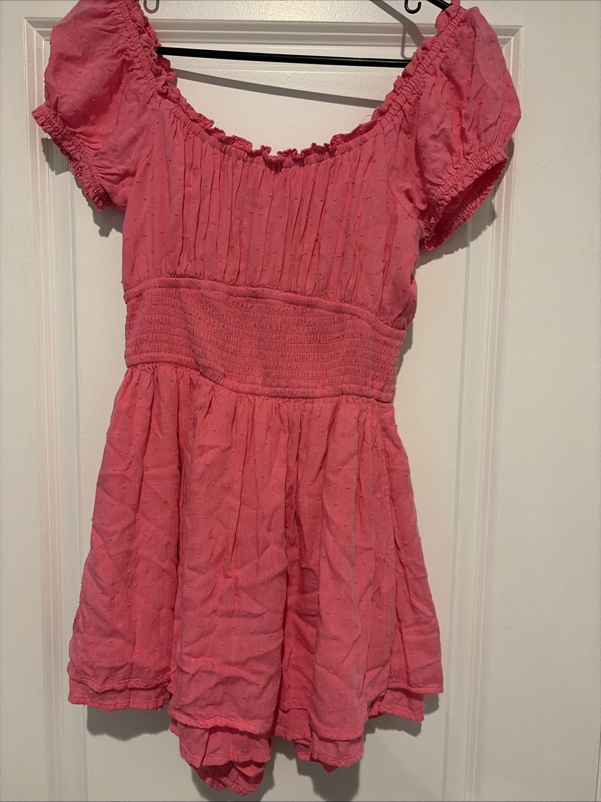 Hollister Romper Womens M Pink Skort Wide Leg Skirt Look Gauze