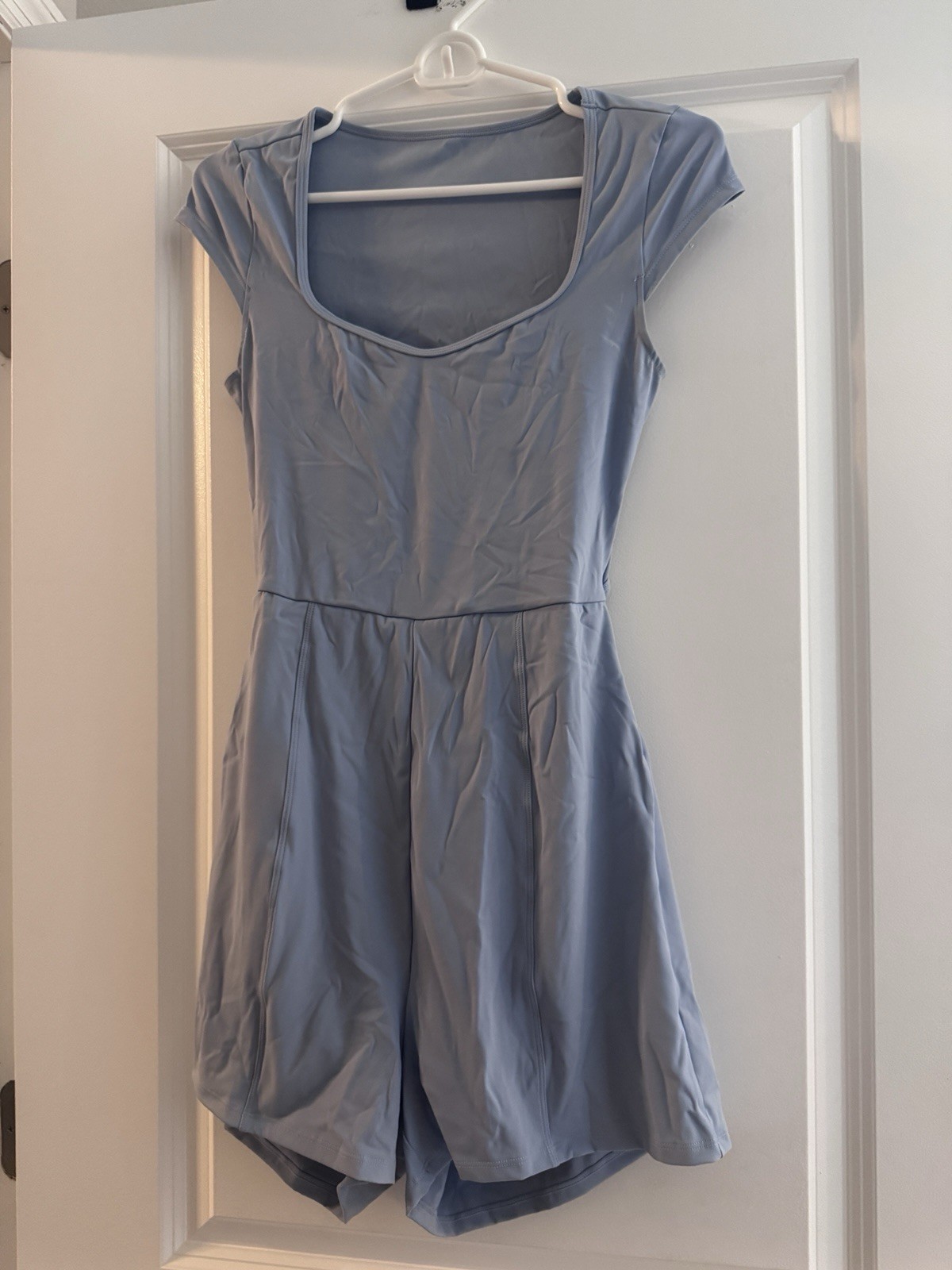 SoftlyZero™ Airy U Neck Cap Sleeve Pocket Cool Touch Yoga Romper-Easy Peezy