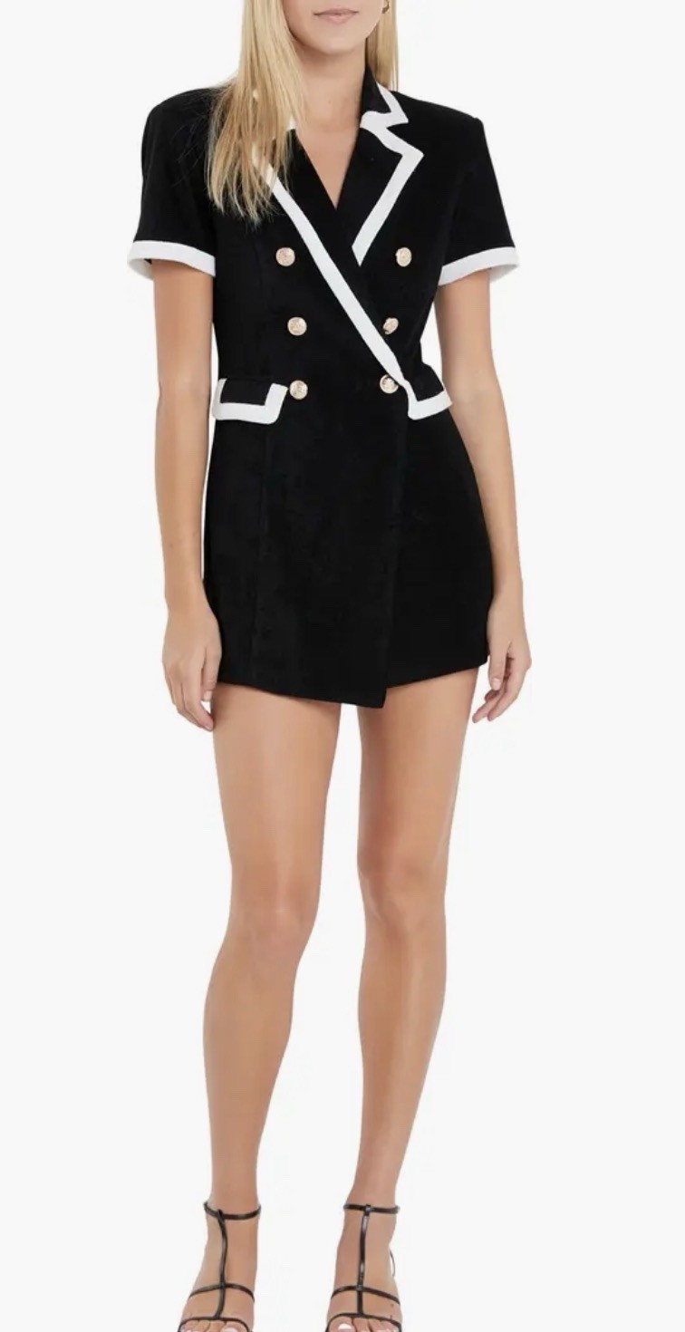 English Factory Terry Cloth Blazer Romper Size Small