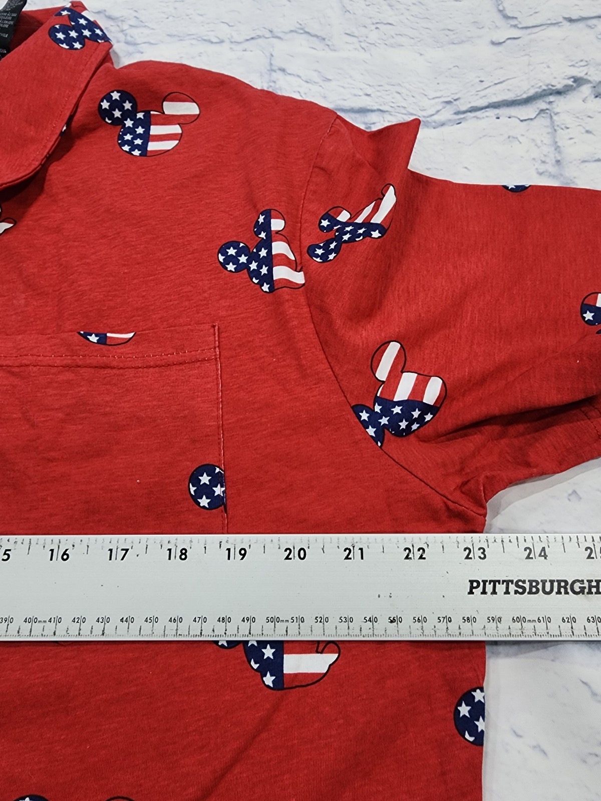 Disney UNISEX SIZE XL Americana Patriotic Romper Mickey Mouse Jumpsuit Red