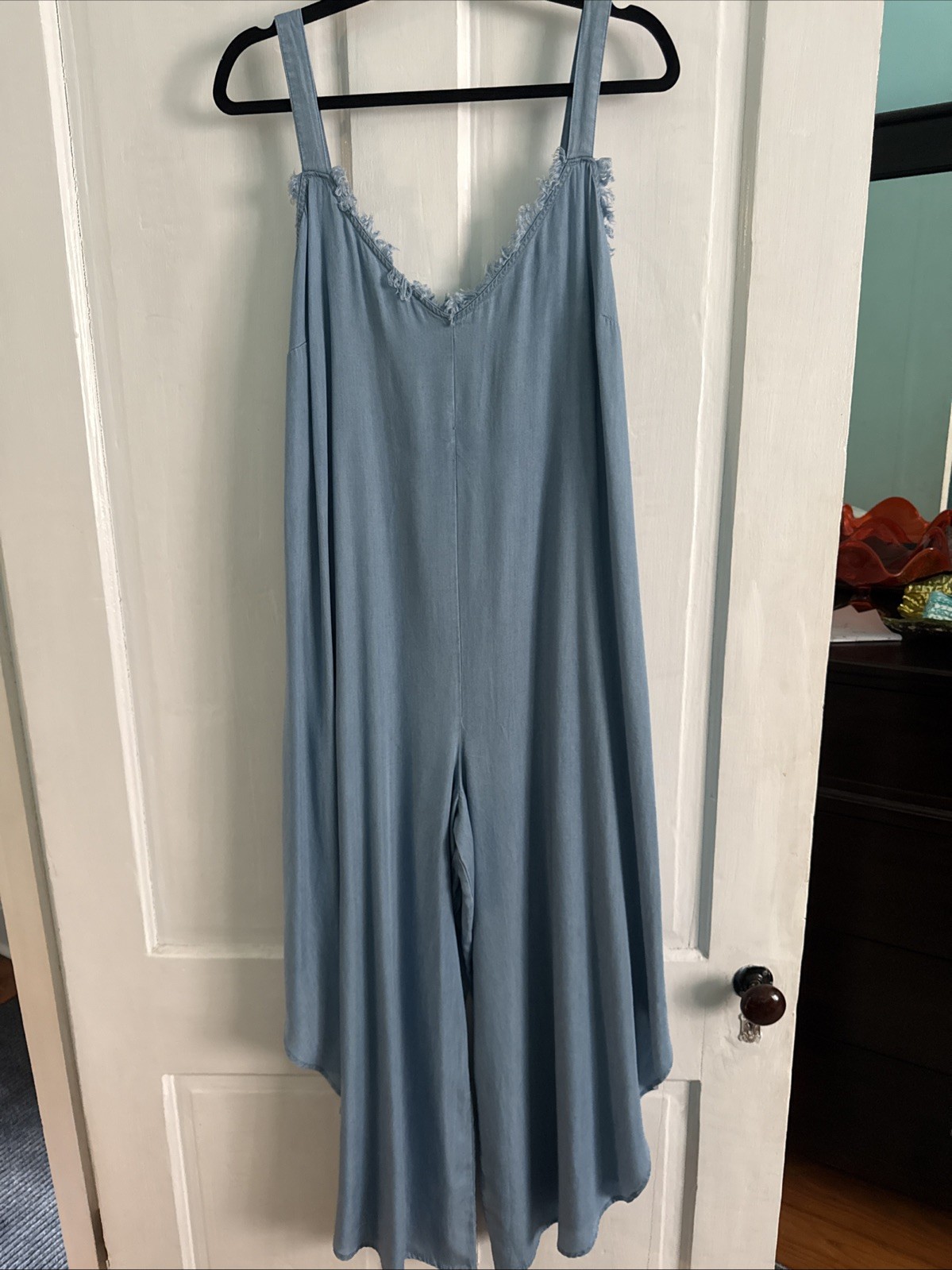 Western Wear Light Weight Denim Look Wide Leg Romper Cato Brand Size XL NWT