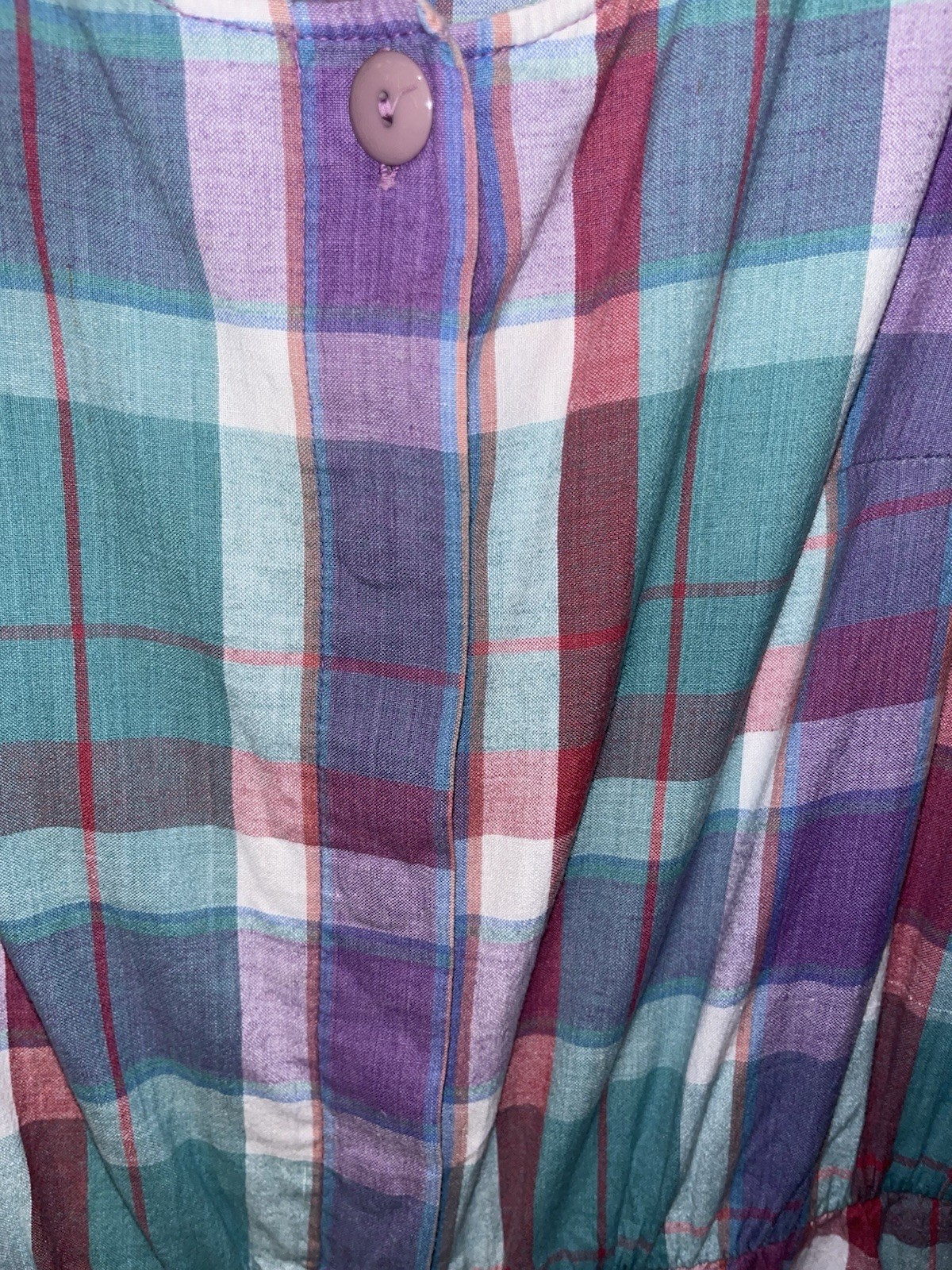 Vintage Liz Claiborne Dresses Women’s Plaid Sleeveless Romper Size 14