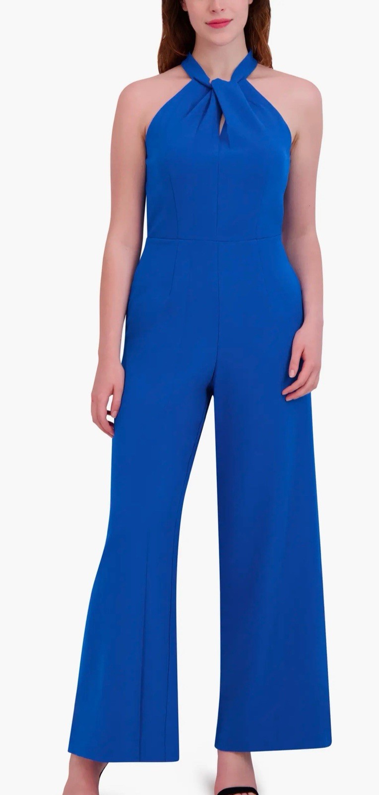 Julia Jordan Halter Neck Wide Leg Jumpsuit-Blue size 4