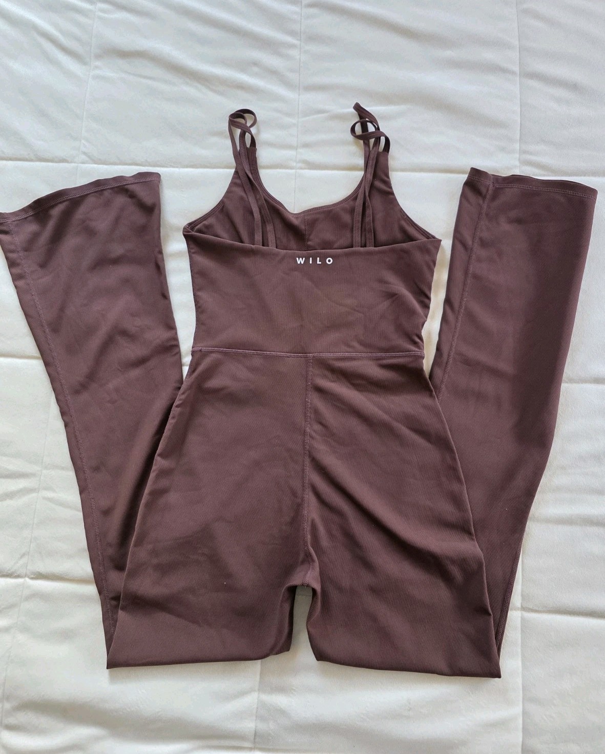 Wilo the Label Women’s Flare Jumpsuit Brown Athletic Workout Loungewear Size S