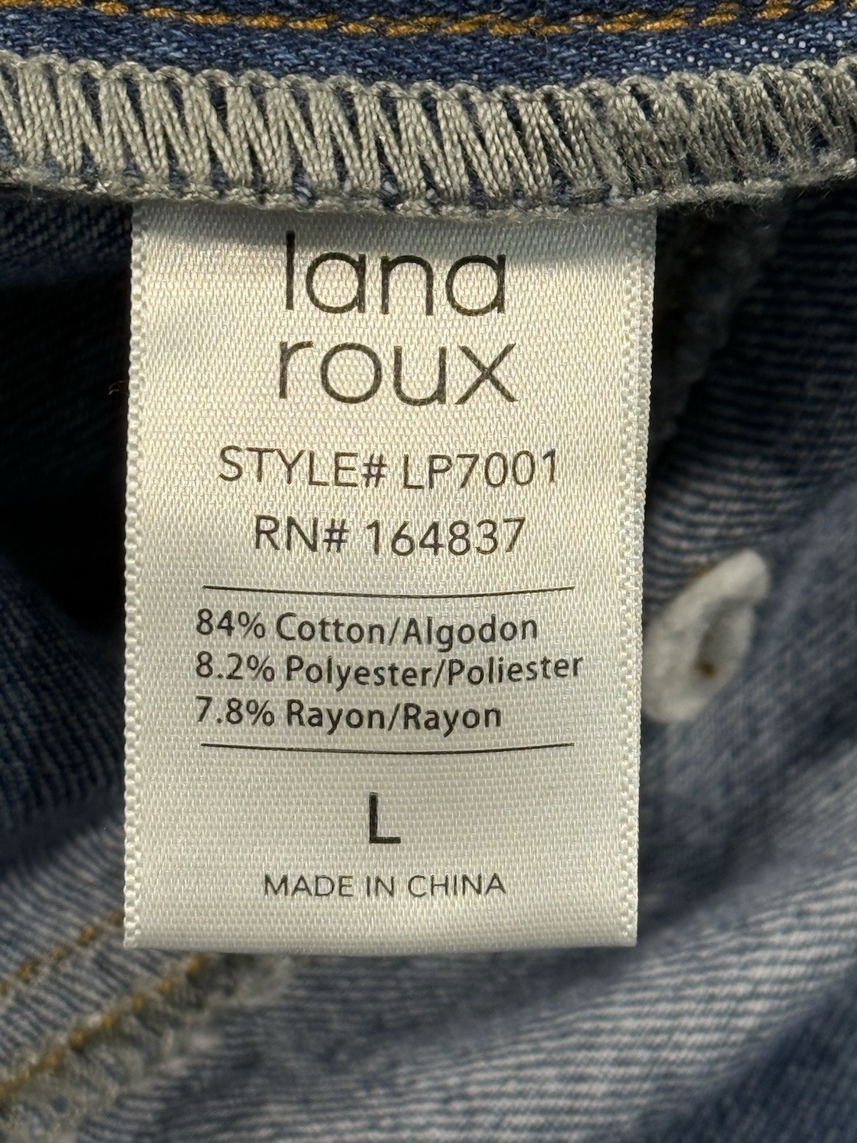 lana roux Los Angeles Size L Overalls Side Button Up Style #Lp7001 RN# 164837