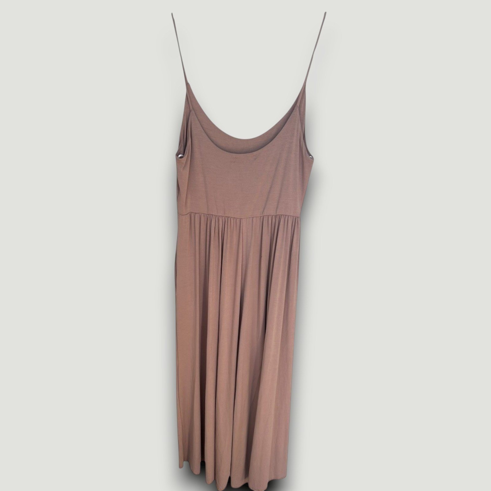 Ooh La Luxe Womens Jumpsuit Mauve Tan M Wide Leg Lounge Boho Chic Minimalist