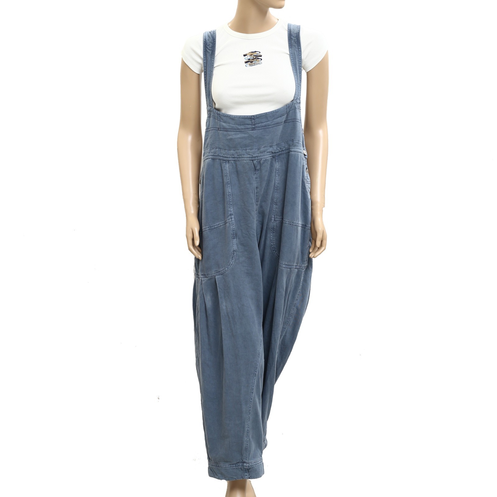 Free People We The Free Felix Tapered Overalls Jumpsuit Dress Pinafore M 288075