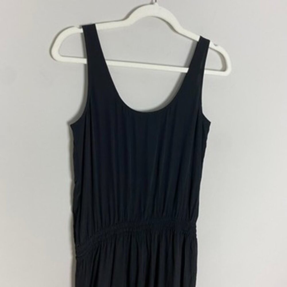Vince Silk Jumpsuit Black Womens 2 Sleeveless Natural Fibers Lightweight Pockets