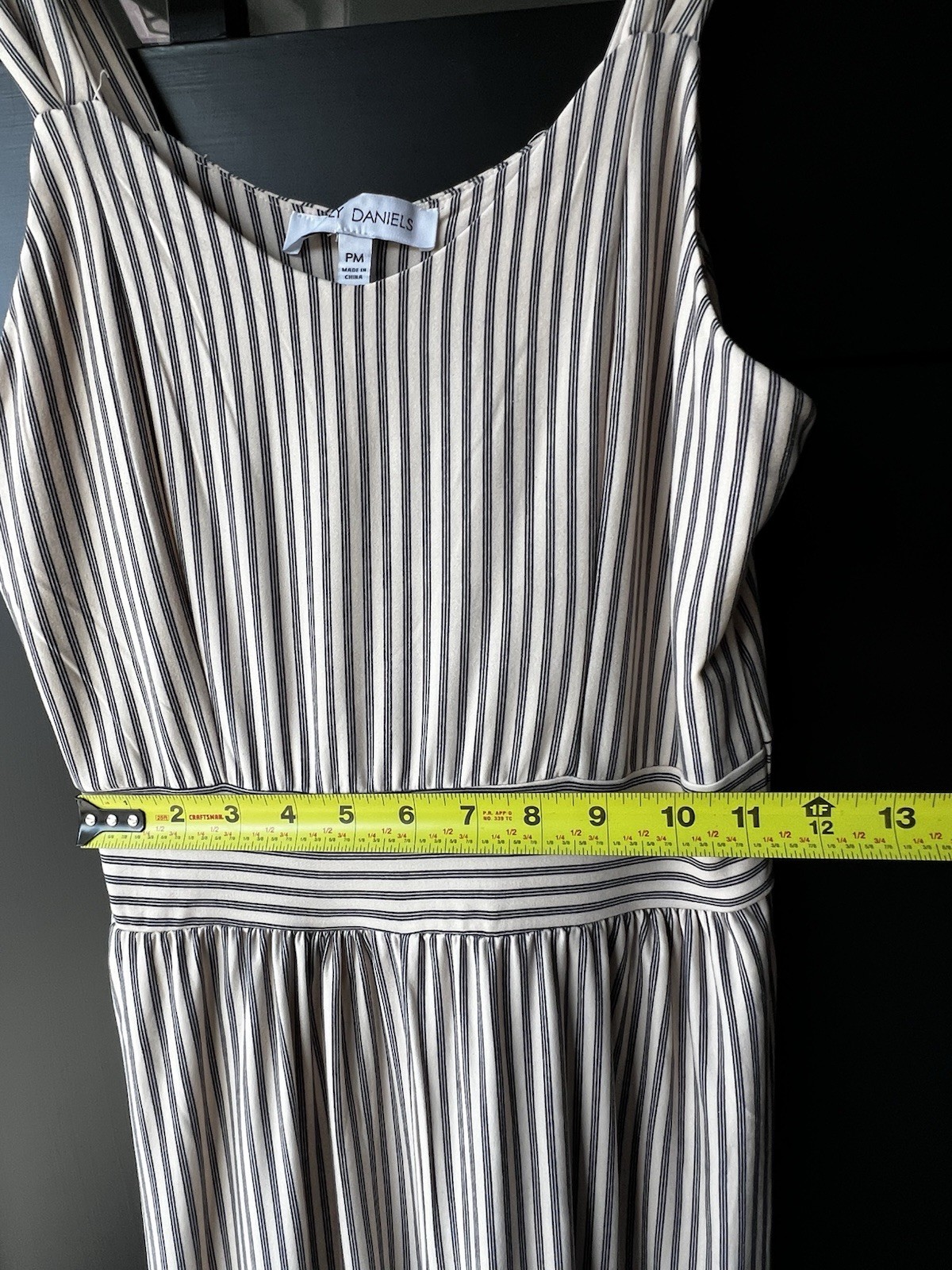 Wide Leg Jumpsuit Stripes Women’s Petite M Sleeveless Brown Cream Emily Daniels