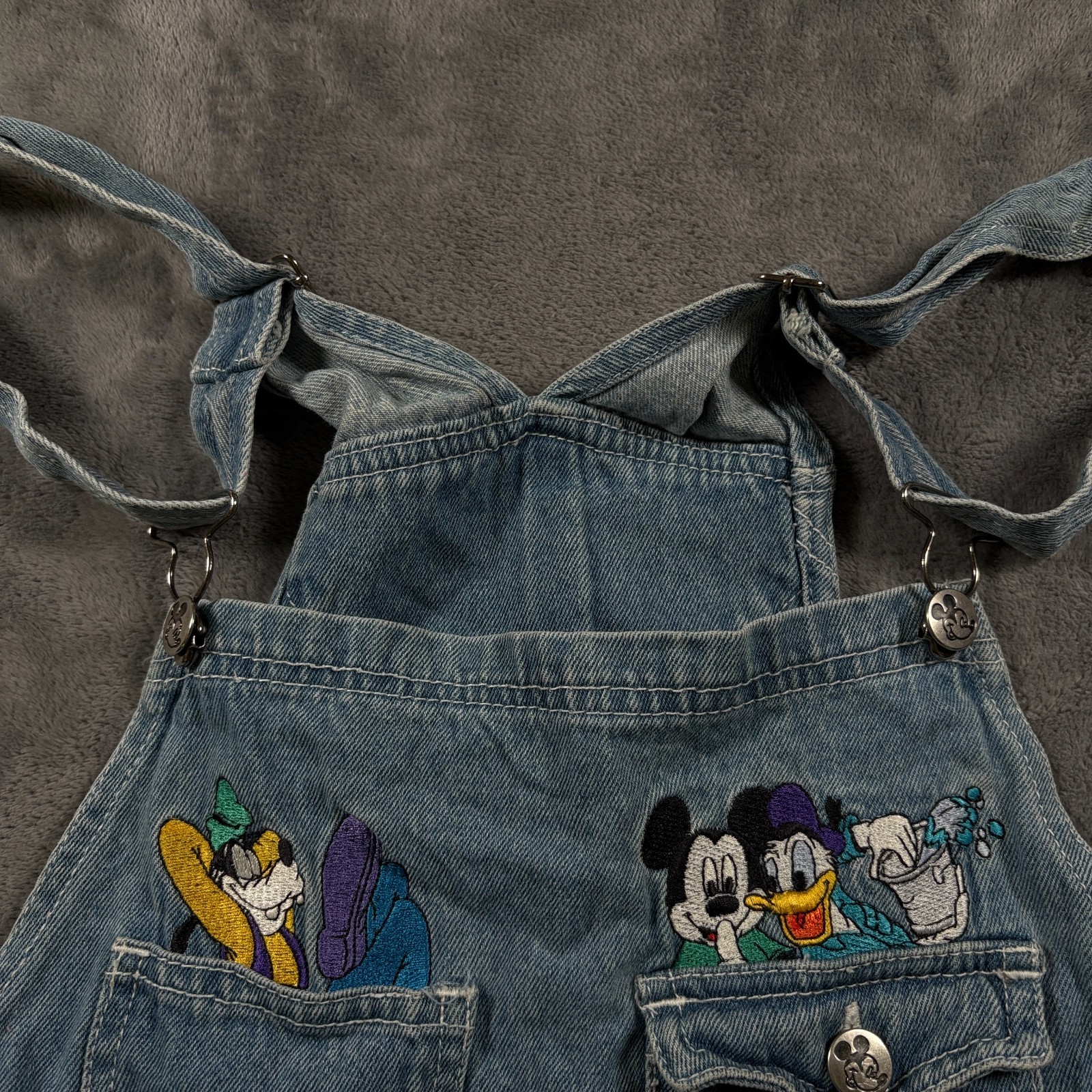 Vintage Disney Mickey + Friends Unlimited Overall Shorts Women Medium Romper