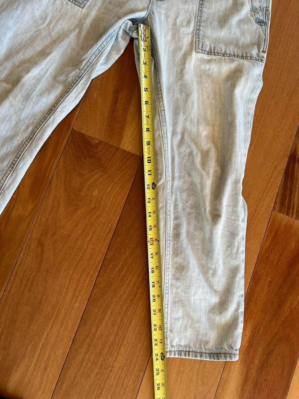 GAP Women’s Light Blue Slouchy Overall Well-Loved Comfy; Size Small