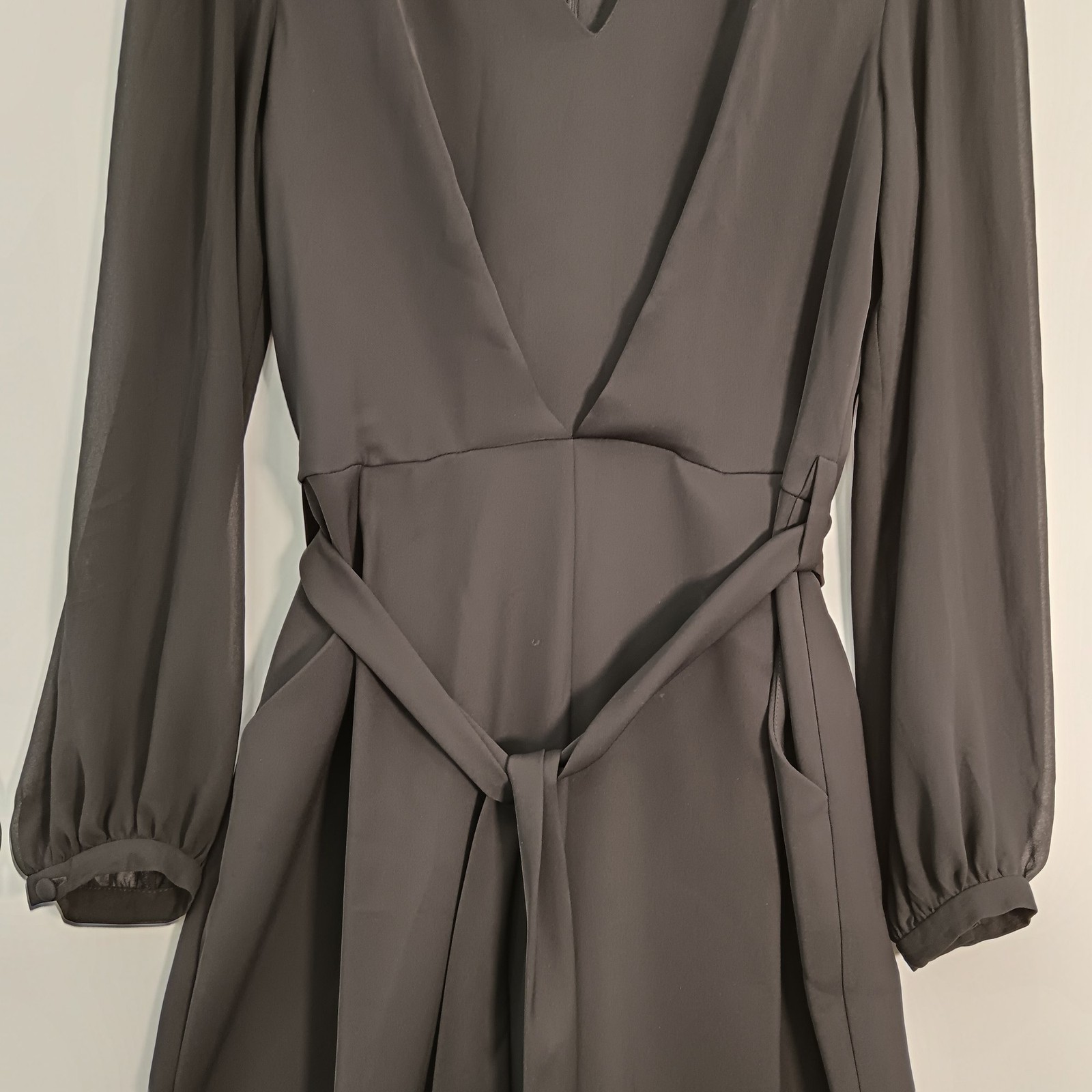 Phase Eight Jumpsuit UK 12 Women’s Black Long Sleeve Belted Preloved