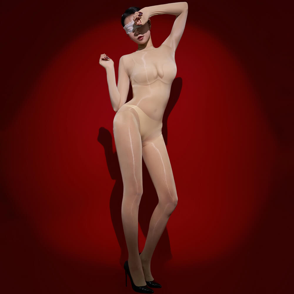 Women Ultra-thin Shiny Full Bodystocking Sheer Nylon Pantyhose Bodysuit Jumpsuit