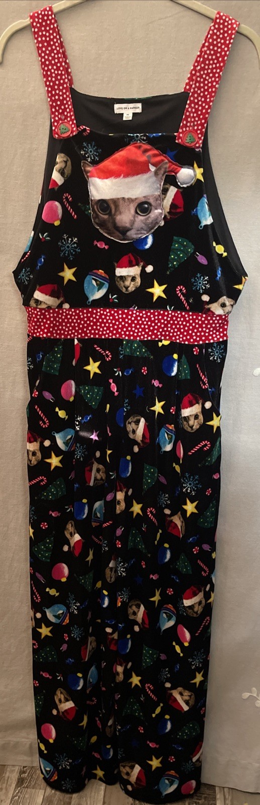 Love On A Hanger Christmas Cats Jumper Women’s M Black Multi Festive Costume