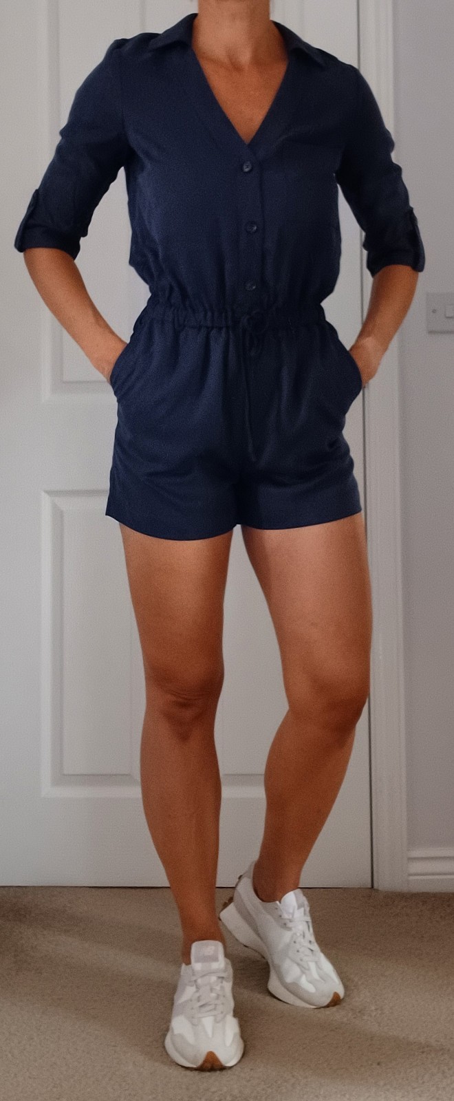 NEW £75 Hush Utility Playsuit Long Sleeve Romper Midnight Navy Size 4