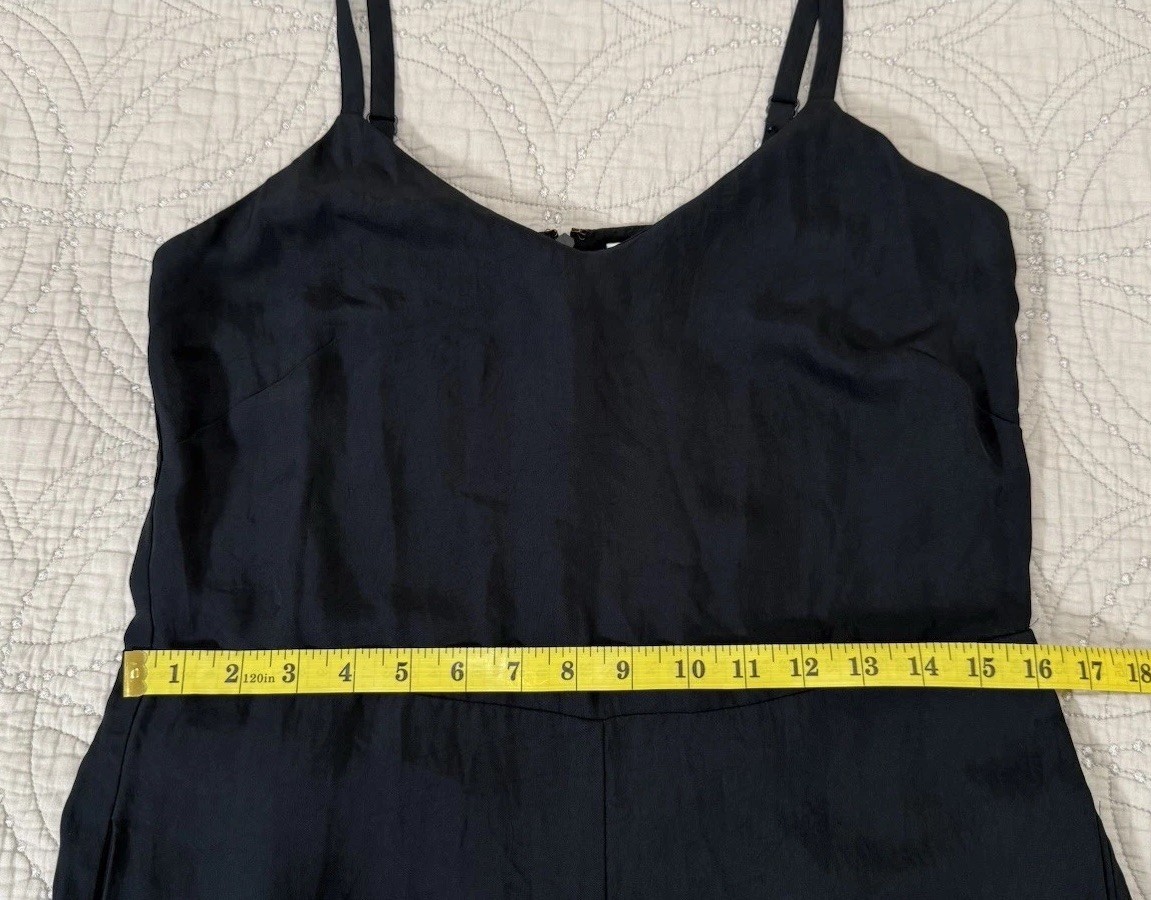 Vince Cami Wide Leg Crop Thin Strap Black Jumpsuit Size 4
