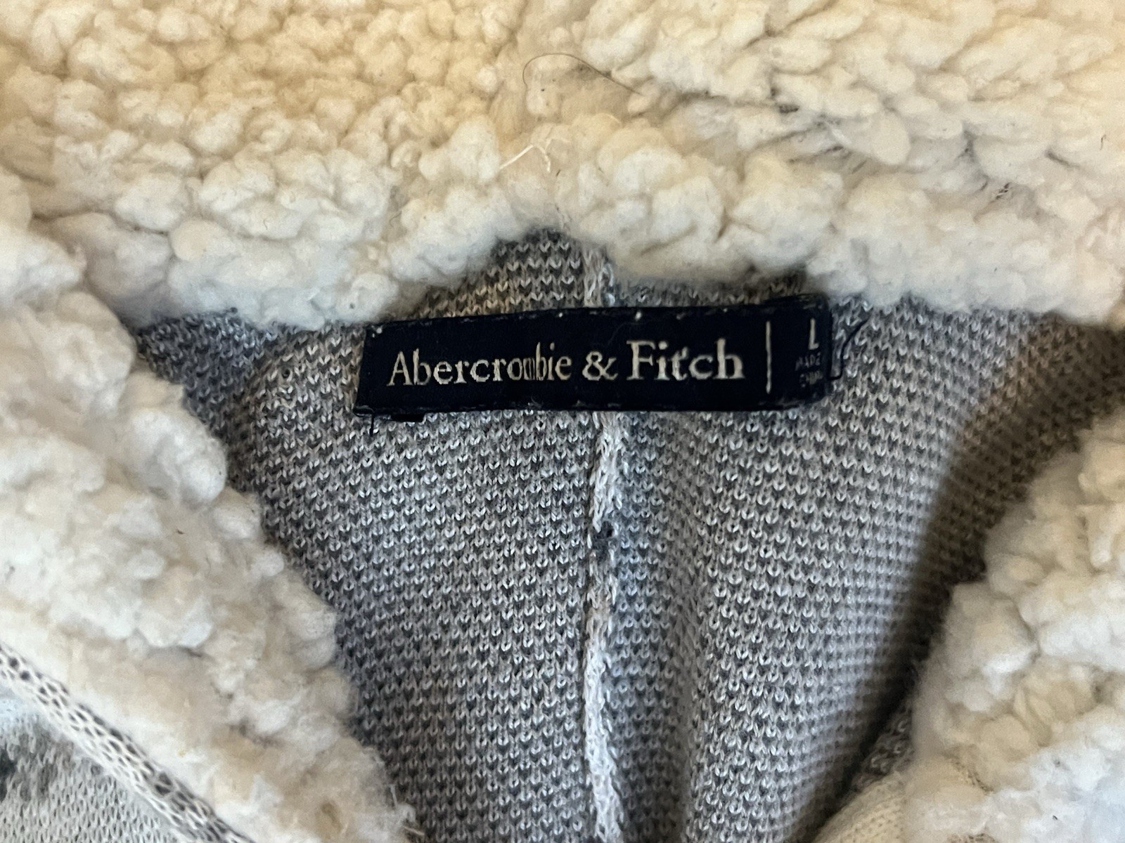 Abercrombie & Fitch Sherpa Knit Hooded Romper Ski Bunny Pajama Sweater Shorts L