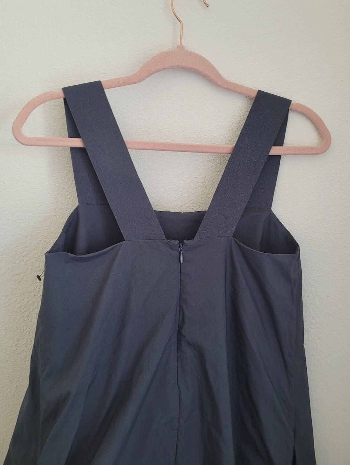 COS Minimalist Matte Cotton Wide Leg Pinafore Romper Charcoal Gray Sz XS Scandi