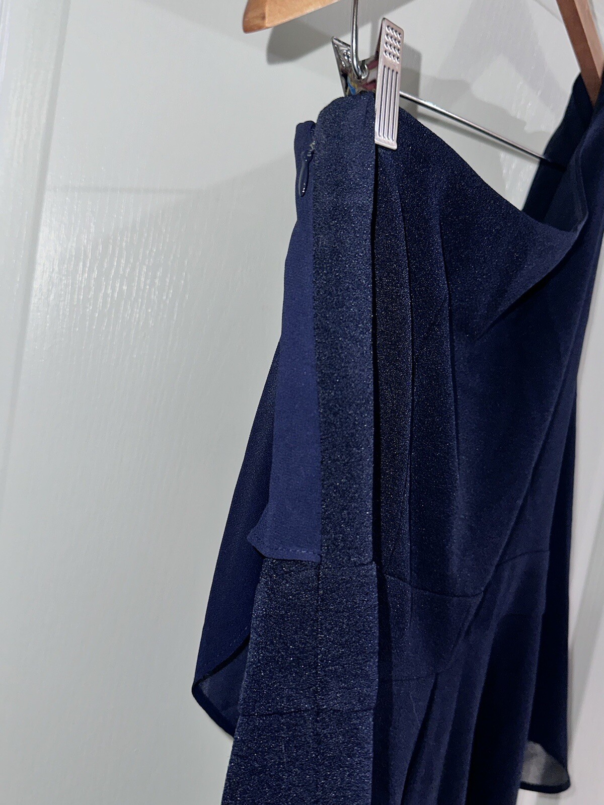 Vince Camuto Women Size 16 Navy Blue One Shoulder Jumper Romper RN # 54163