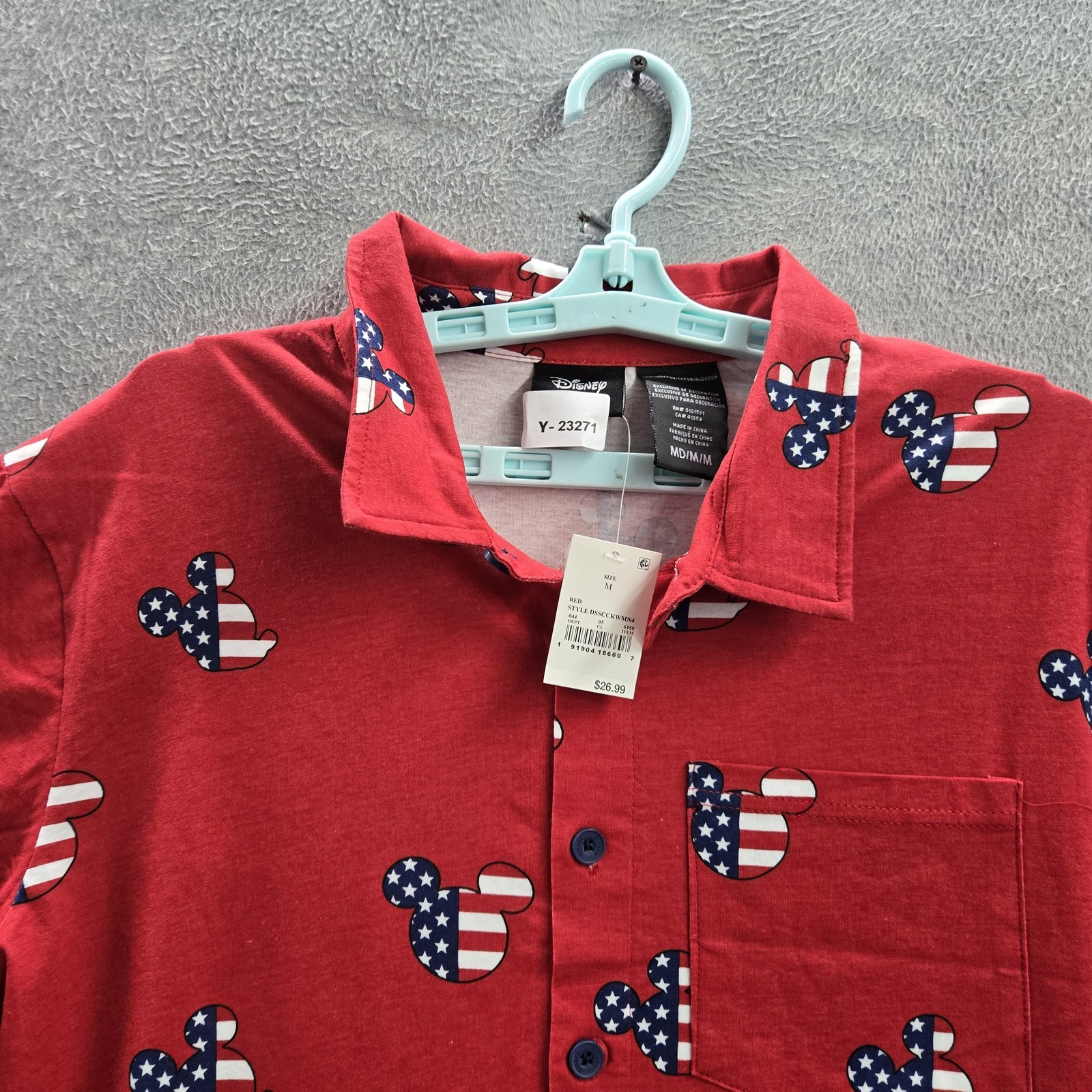 Disney Women Romper M Red Graphic Print Mickey Mouse Short Sleeve NWT