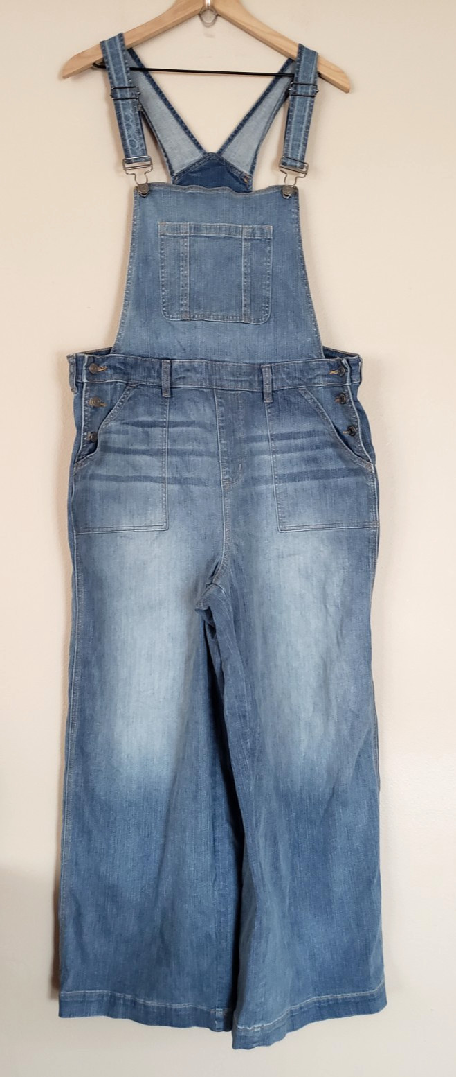 NWT Torrid Wide Leg Denim Jean Bib Overalls Adjustable Straps Size 16