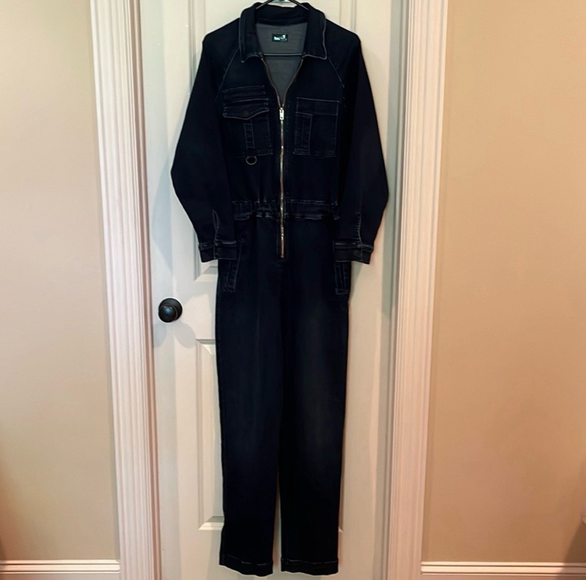 MOTHER CATCH THE RACER IN CATCH ME IF YOU CAN DENIM JUMPSUIT LARGE SOLD OUT $495